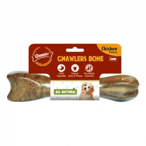 Chicken-flavored natural dog bone, digestive health aid.