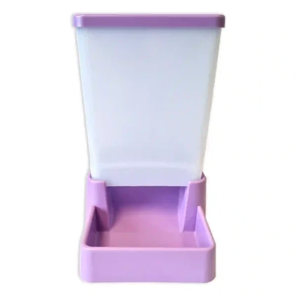 Purple pet feeder with removable container