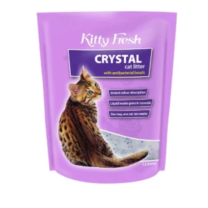Kitty Fresh Crystal Cat Litter, antibacterial, odor absorption.