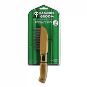 Bamboo pet grooming rotating pin comb packaging