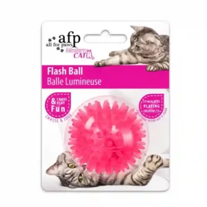 Pink cat toy ball with playful packaging.