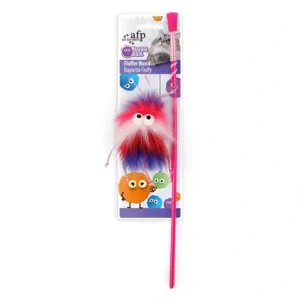 Colorful cat toy with fluffy creature
