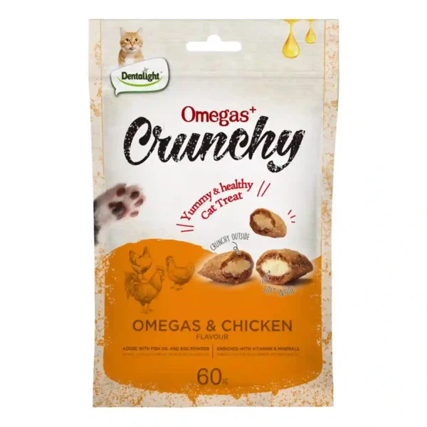 Dentalight Omega cat treats, chicken flavor, 60g bag