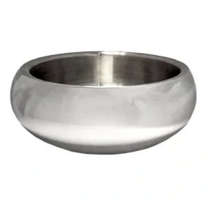 Stainless steel bowl with modern design.