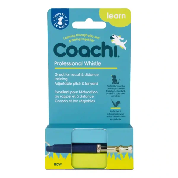 Coachi professional whistle for dog training, packaging.