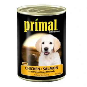 Primal puppy food: Chicken, salmon, NZ mussels