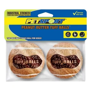 Peanut butter scented tennis balls for dogs.