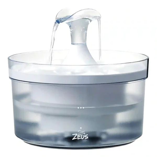 Zeus pet water fountain with flowing spout