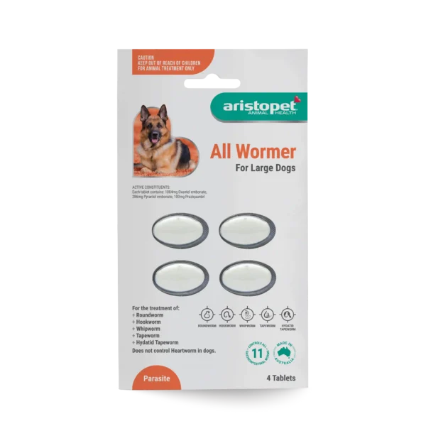 ab607 bc110 e aristopet all wormer lg dog 4pk render front