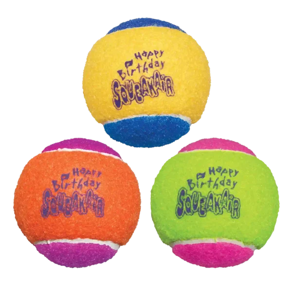 Colorful squeaky tennis balls for pets