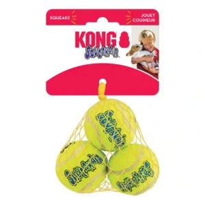 KONG tennis balls for dogs in mesh bag.