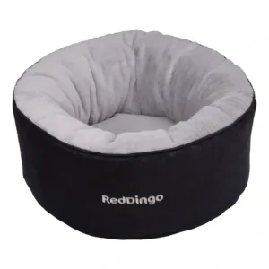Plush black and gray pet bed