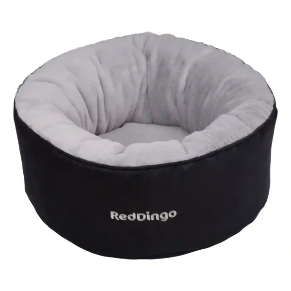 Plush black and gray pet bed
