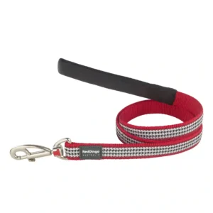 Red dog leash with metal clip