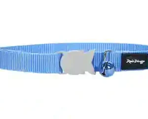 Blue cat collar with fish-shaped buckle