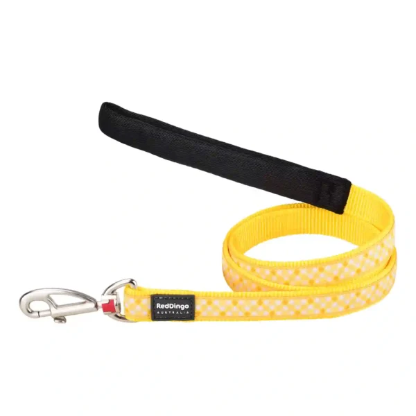 Yellow dog leash with metal clip