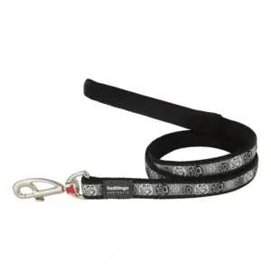 Reflective dog leash with paw prints design