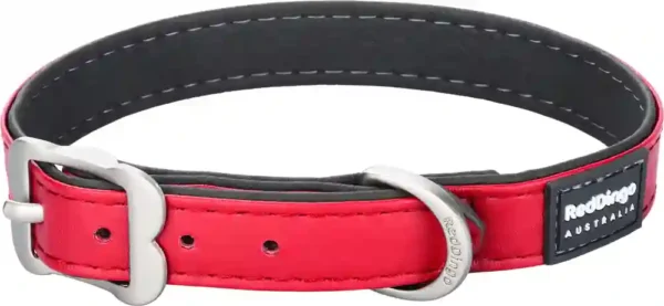 Red dog collar with brand logo