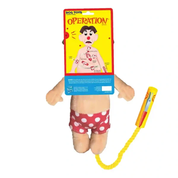 Operation game-themed dog toy with squeaker