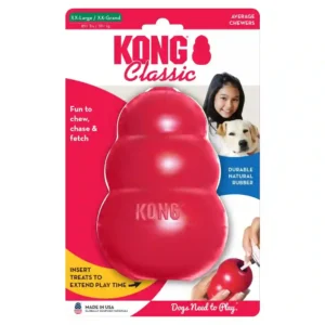 KONG Classic red dog toy in packaging