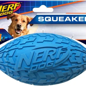 Blue Nerf dog squeaker football toy