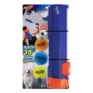 Nerf Dog toy ball launcher packaging.