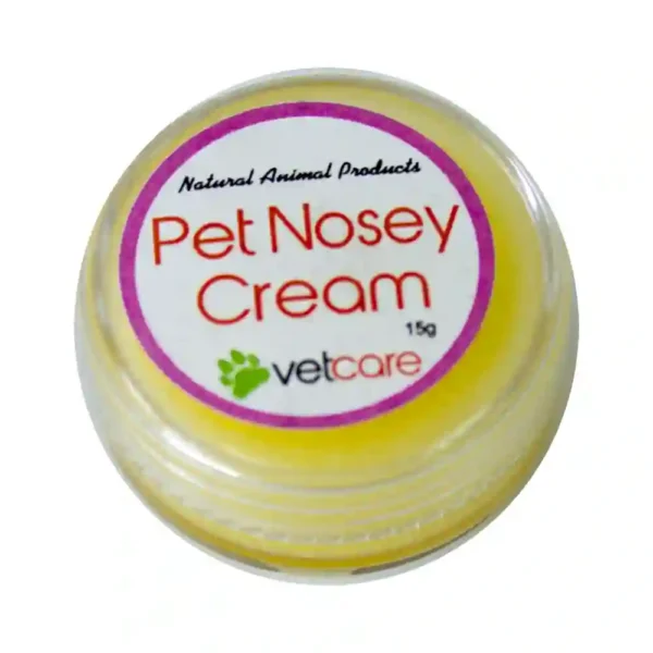 Pet nose cream for dryness relief, 15g jar.
