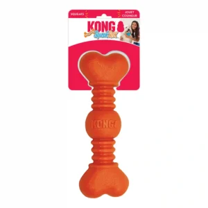 KONG orange dog toy with heart shapes.