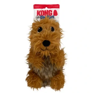 KONG Comforts plush dog toy, brown and fluffy.
