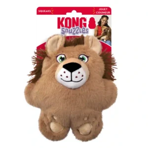 KONG Snuzzles lion plush dog toy with squeaker.