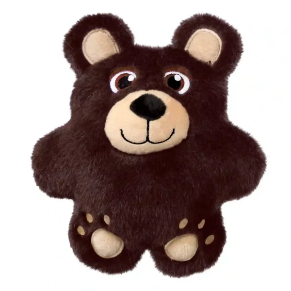 Cute, fluffy bear-shaped plush toy.