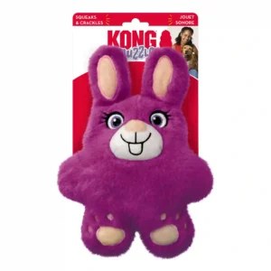Purple bunny plush squeaky dog toy