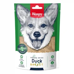 Dog treats, freeze-dried duck breast packaging