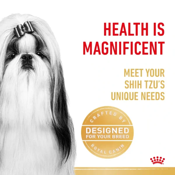 Shih Tzu grooming and health care advertisement.