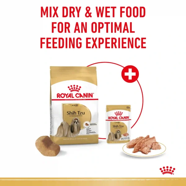 Royal Canin Shih Tzu dog food, dry and wet.