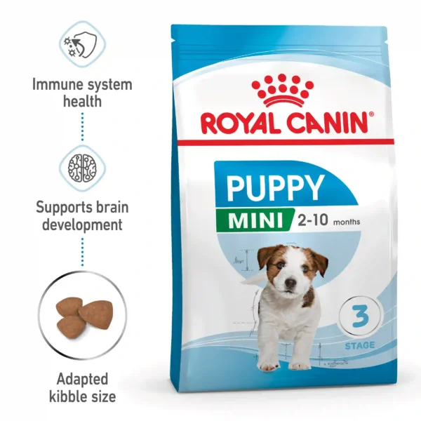 Royal Canin puppy food for small breeds 2-10 months.