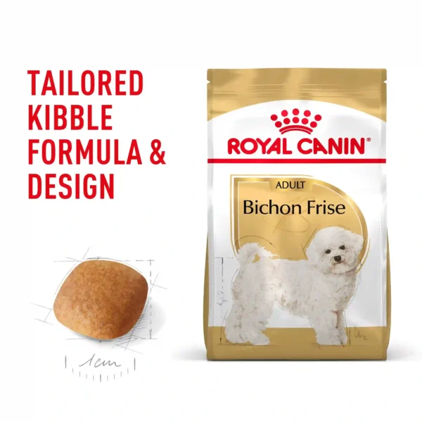 Royal Canin Bichon Frise dog food packaging.