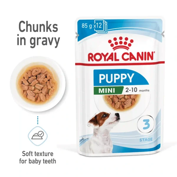 Royal Canin Mini puppy food in gravy pouch