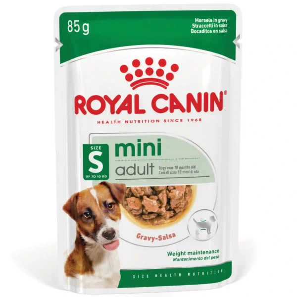 Royal Canin mini adult dog food pouch
